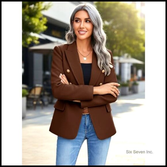 Wool Blend Tweed Plaid Blazer Jacket Fully Lined Business Casual - Picture 4 of 7